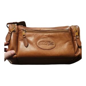 Bugatti Brown Leather Toiletry Bag
